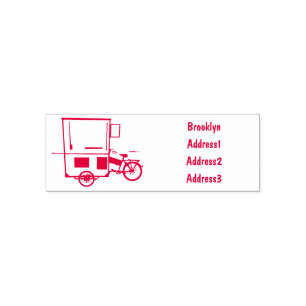 Food cart cartoon illustration self-inking stamp