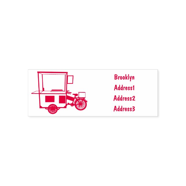 Food cart cartoon illustration self-inking stamp (Design)
