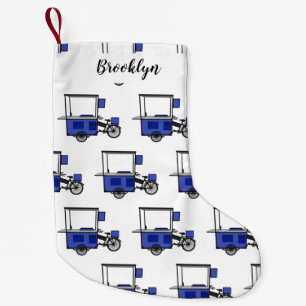 Food cart cartoon illustration small christmas stocking