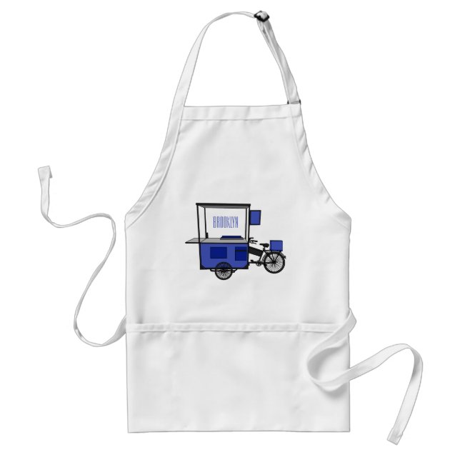 Food cart cartoon illustration standard apron (Front)