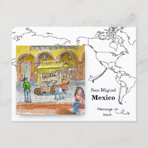 Food cart, San Miguel de Allende Postcard