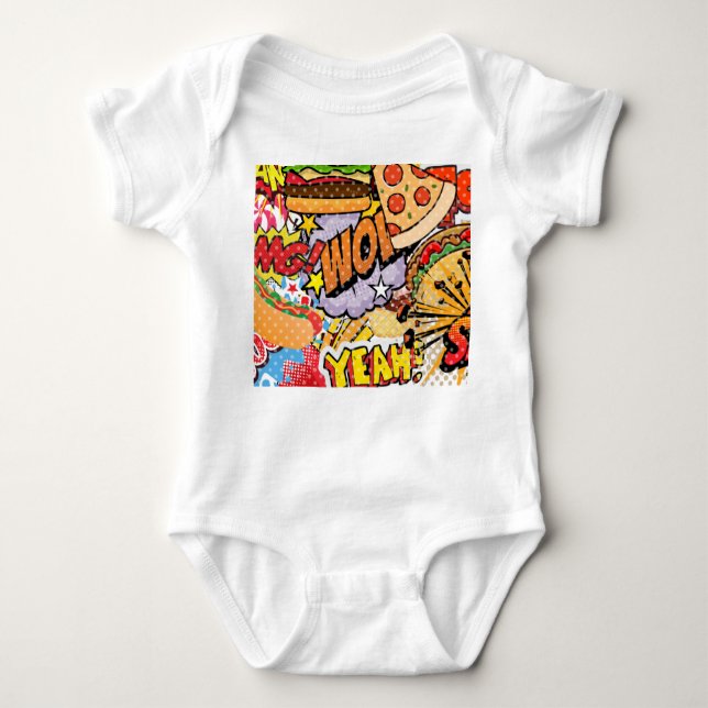 Food Cartoon Baby Bodysuit (Front)