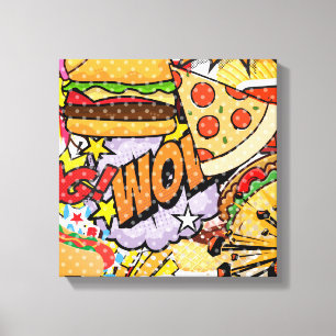 Food Cartoon Canvas Print
