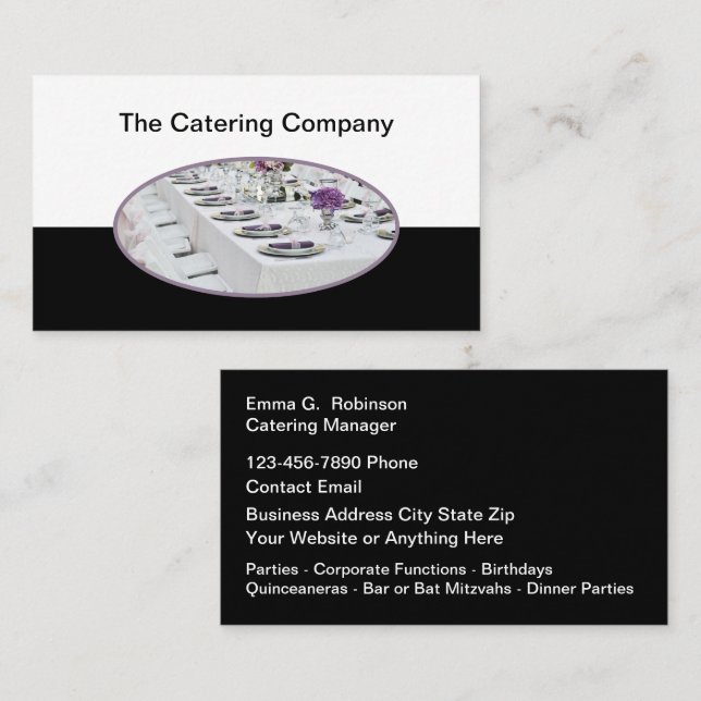 Food Catering Theme Business Cards (Front/Back)