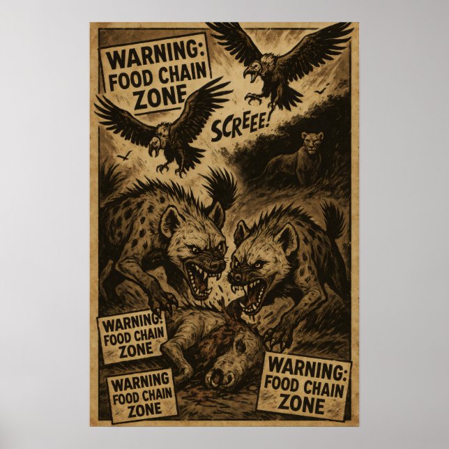 Food Chain Zone Warning Art Poster (Front)
