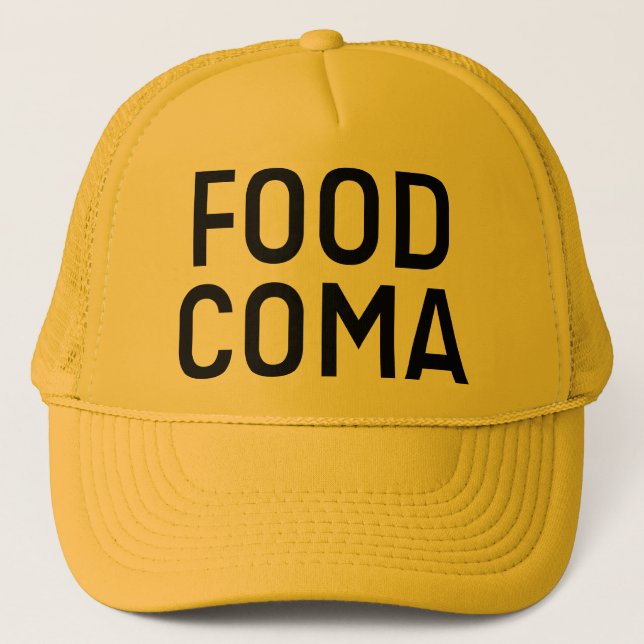 FOOD COMA slogan trucker hat (Front)