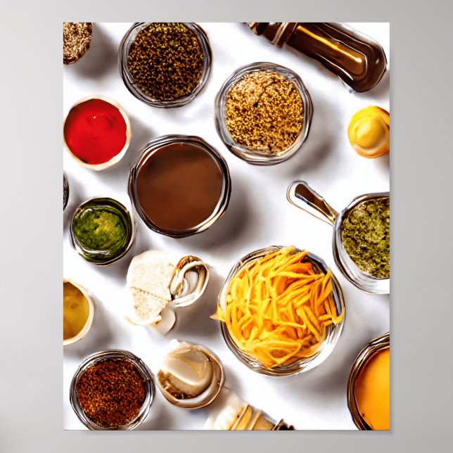 Food Condiments Illustration Poster (Front)