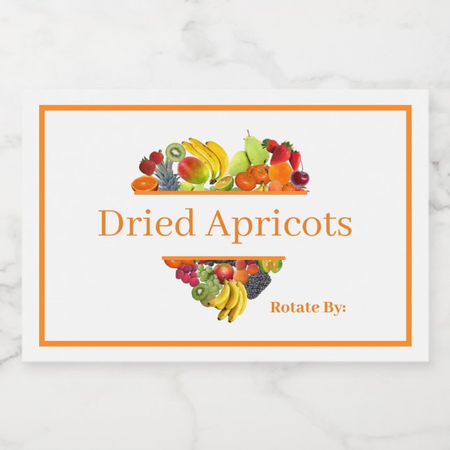 Food Container Canister Label Dried Apricots (Single Label)