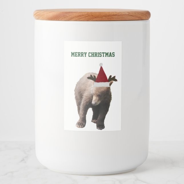 Food Container Label 2x3 of bear cub (Front)