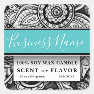 Food Container Label Ethnic Exotic Black and White