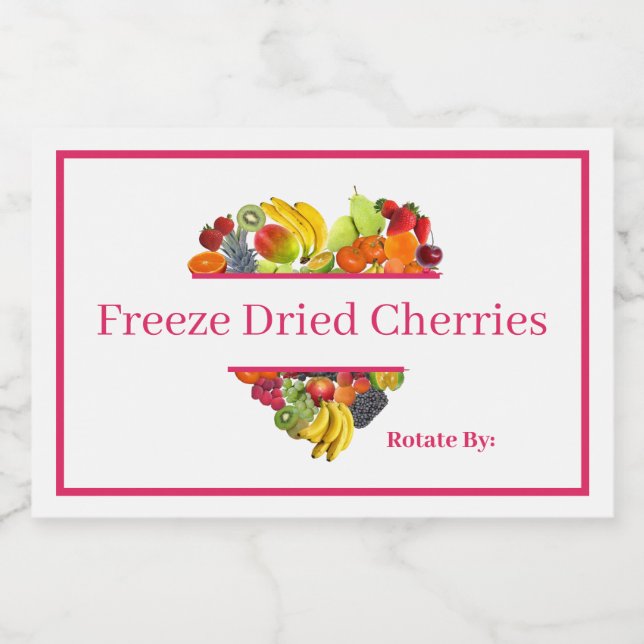 Food Container  Label Freeze Dried Cherries (Single Label)