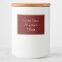 Food Container Label Gluten Free All-purpose Flour