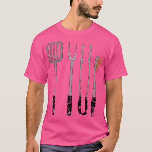 Food Cooking Foodie BBQ Utensil DistressedT-Shirt T-Shirt