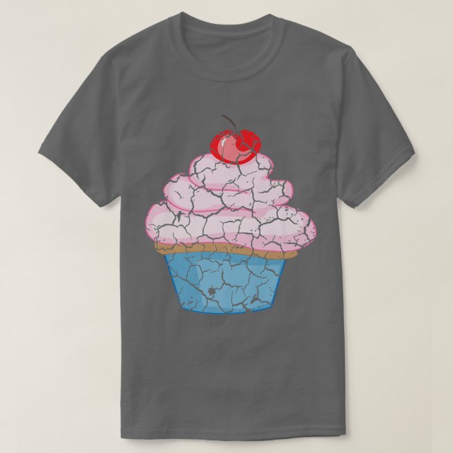 food cooking foodie cupcake distressed 300  T-Shirt (Design Front)