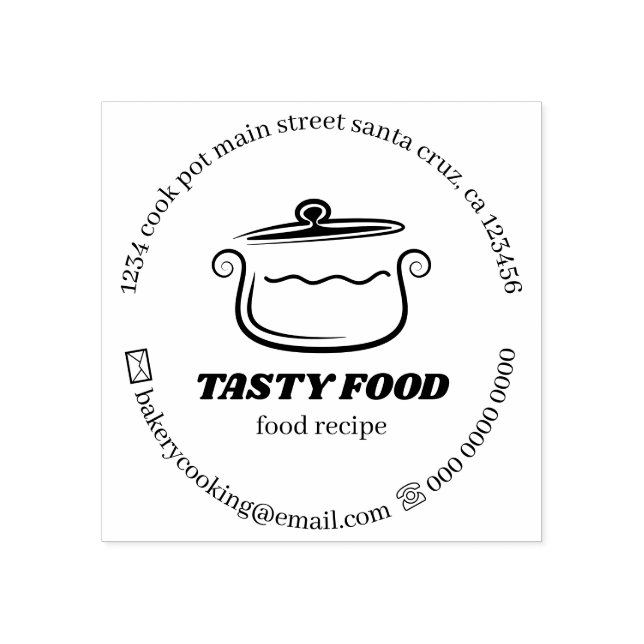 Food Cookware Rubber Stamp (Imprint)