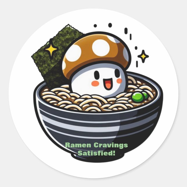 Food craving classic round sticker (Front)
