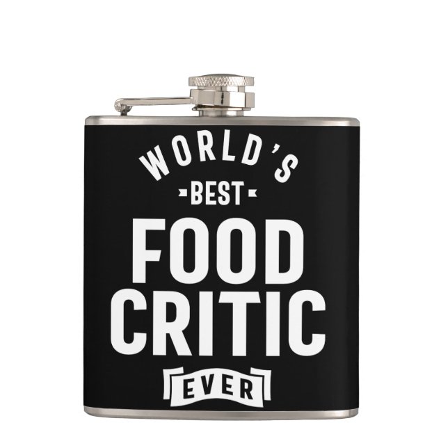 Food Critic Work Job Title Gift Hip Flask (Front)
