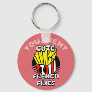 Food, Cute French Fries, Fry-Day personalise Gift Key Ring