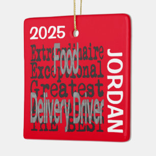 Food Delivery Driver Extraordinaire CUSTOM Ceramic Ornament