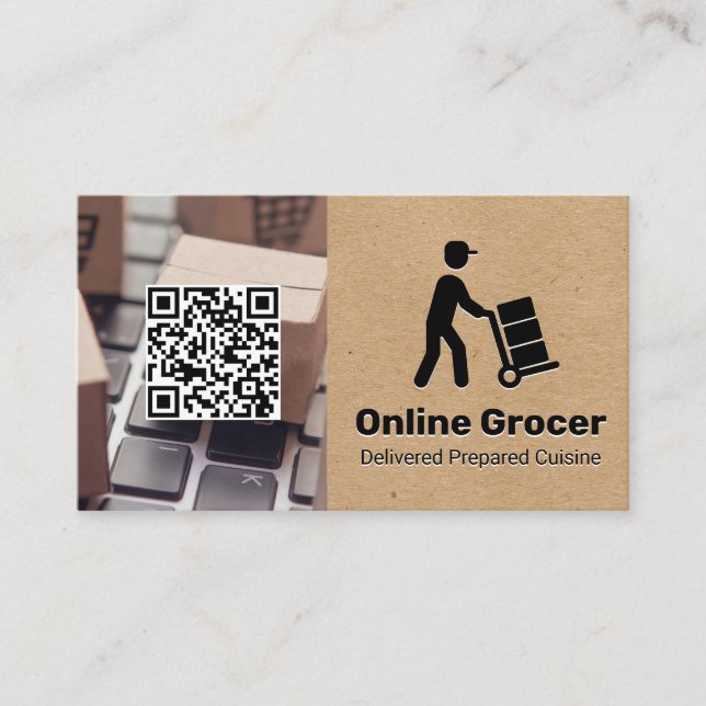 Food Delivery | Online Services Business Card (Front)