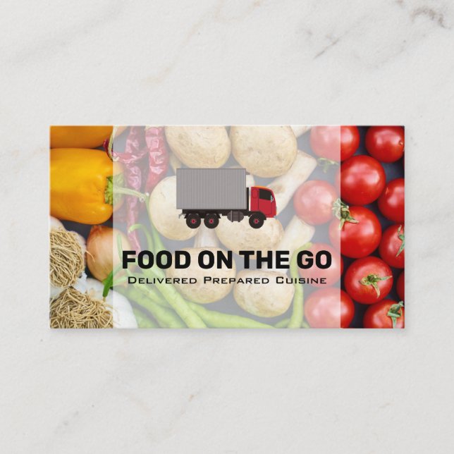 Food Delivery Services | Truck | Fresh Produce Business Card (Front)