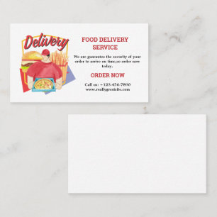 Food Delivery Watercolor Business Card
