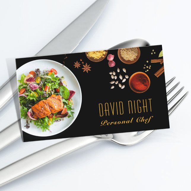 Food Design Personal Chef Catering Business Card (Creator Uploaded)