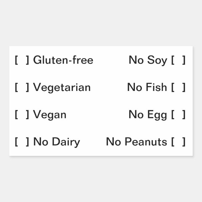 Food Diet Label (Front)
