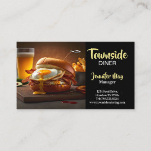 Food Diner Chicken Bacon Egg Burger Restaurant  Business Card