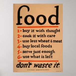 Food, Don't Waste It Vintage Poster