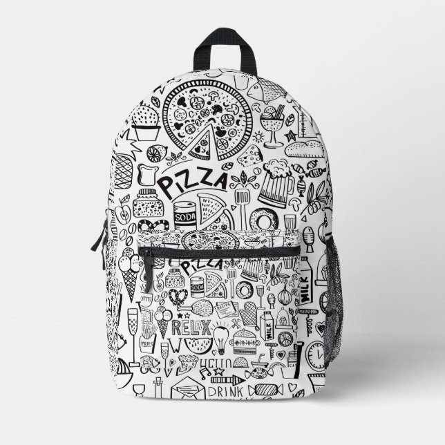 Food doodles printed backpack (Front)