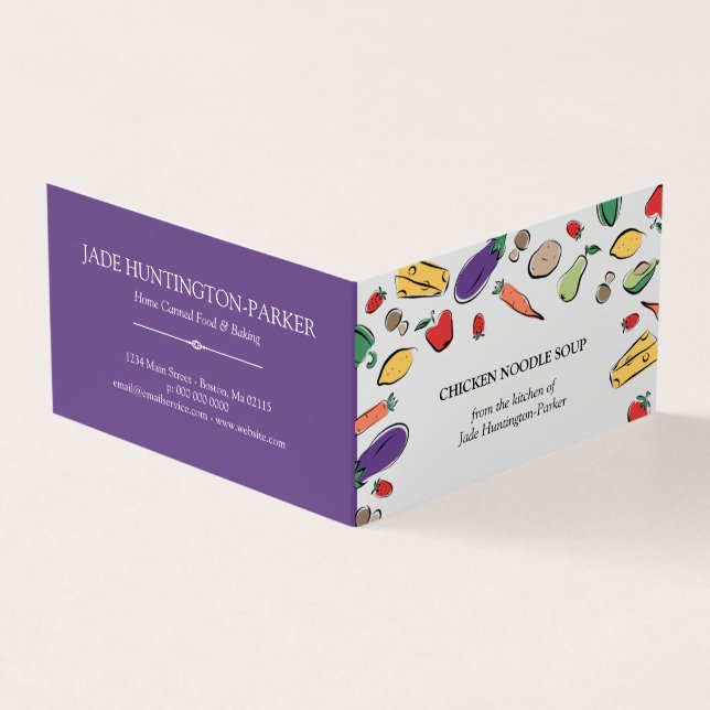 Food Doodles - Purple Homemade Food Hang Tag (Outside)