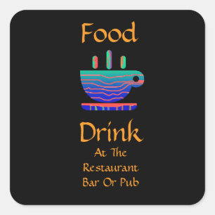 Food Drink At Restaurant Bar Or Pub Coffee Cup  Square Sticker