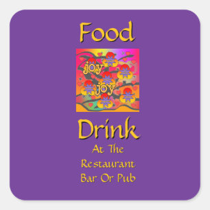Food Drink At Restaurant Bar Or Pub Purple  Square Sticker