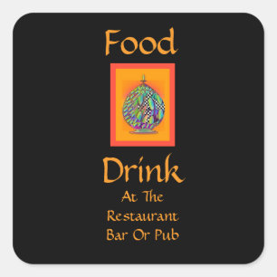 Food Drink At Restaurant Bar Or Pub Vessel  Square Sticker