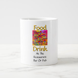 Food Drink At Restaurant Bar Or Pub White Large Coffee Mug