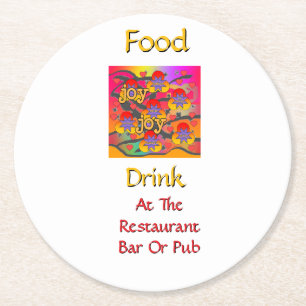 Food Drink At Restaurant Bar Or Pub White Round Paper Coaster