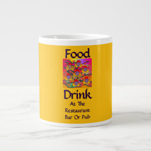Food Drink At Restaurant Bar Or Pub Yellow Large Coffee Mug