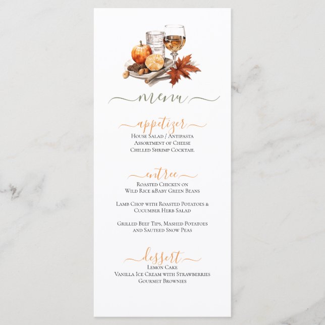 Food & Drink Festive Fall Celebration Themed Menu (Front)