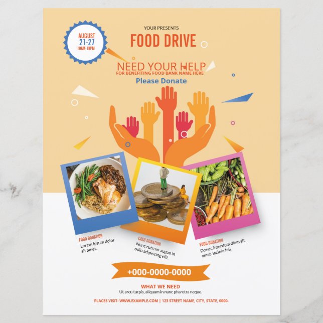 Food Drive Flyer Template  (Front)