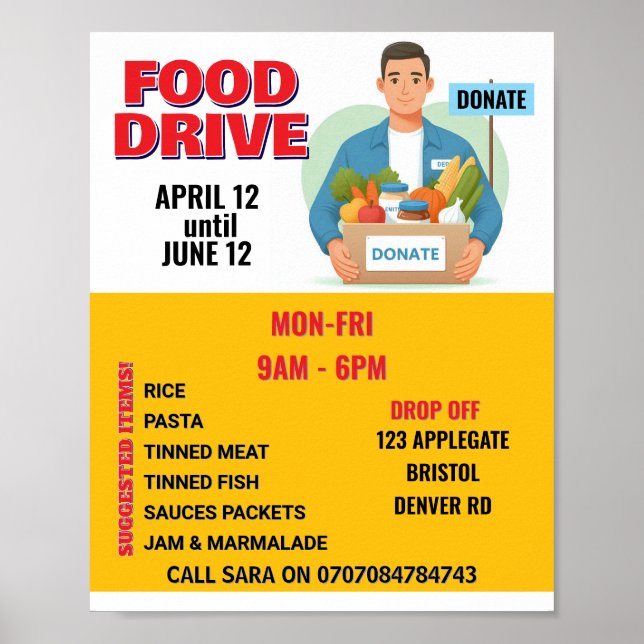 Food DRIVE Poster (Front)