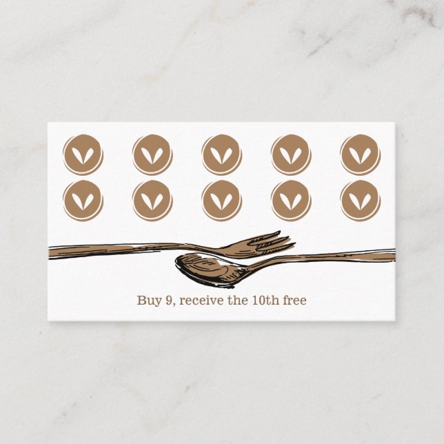 Food Eat Spoon Loyalty Punch Cooking Chef Business Card (Front)