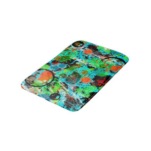 Food Fight Abstract Bath Mat