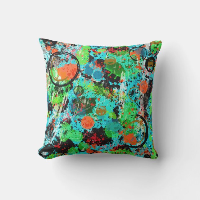 Food Fight Abstract Cushion (Front)