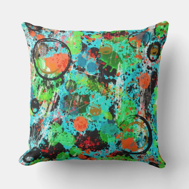 Food Fight Abstract Cushion (Front)