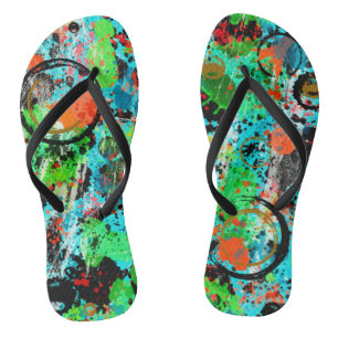 Food Fight Abstract Graffiti Jandals