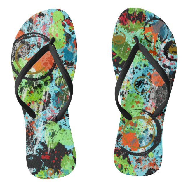 Food Fight Abstract Graffiti Jandals (Footbed)