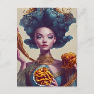 Food Fight Goddess Postcard