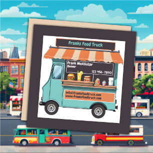 Food Food Truck Square Business Card