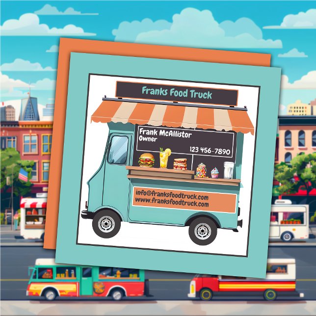 Food Food Truck Square Business Card (Creator Uploaded)